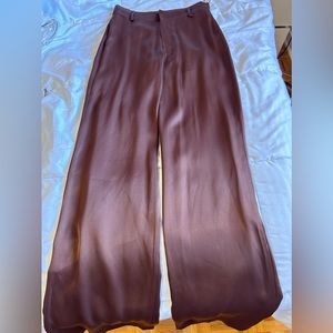Zara Brown Satin Pants